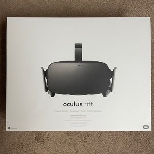Oculus Rift VR Headset, 2 Sensors, 2 Controllers, and Xbox One Remote.